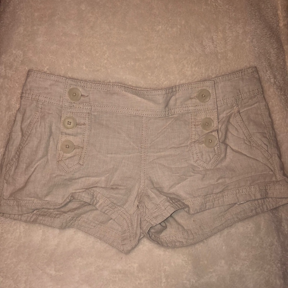 Express Linen Khaki Shorts